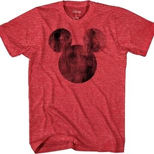 Disney Mickey Mouse Distressed Head Vintage Silhouette Men's Adult Graphic T-Shi